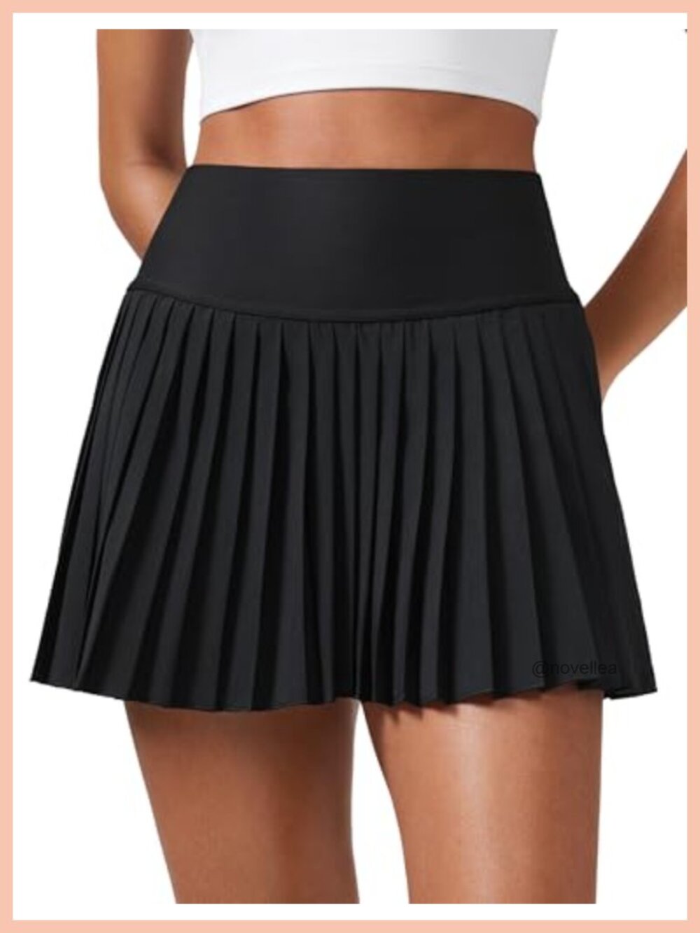 High Waisted Pleated Tennis Skirt with Built-in Shorts and Pockets